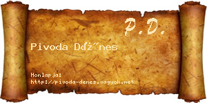 Pivoda Dénes névjegykártya